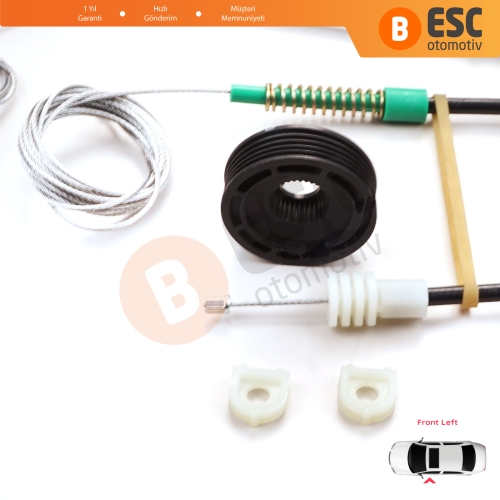 Volvo C70 MK1 872 1996-2002 2-Kapı Coupe 9467884 İçin Sol Cam Kriko Tamir Seti